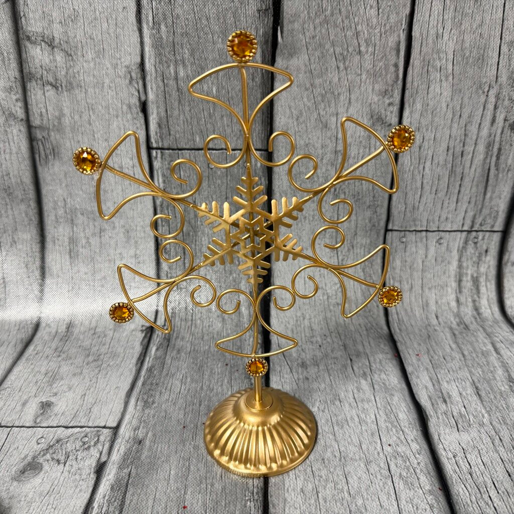 Gold Metal Snowflake Table Decor