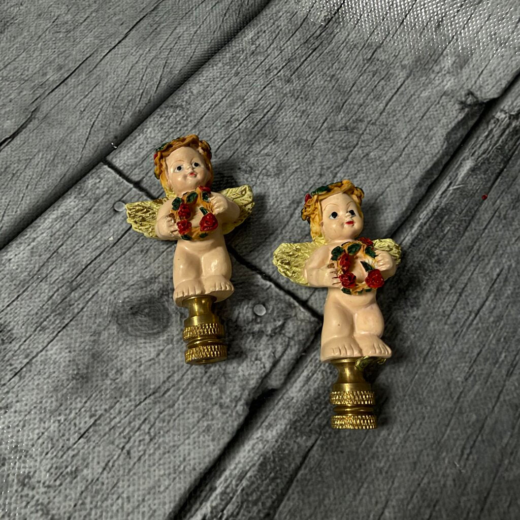 Pair Angel Lamp Finials