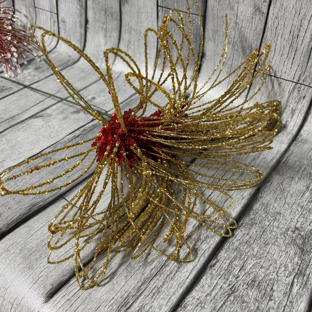 Gold Beaded Floral Stems Bundle