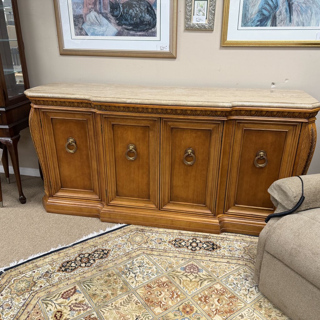 Marble Top Wood Buffet/Sideboard