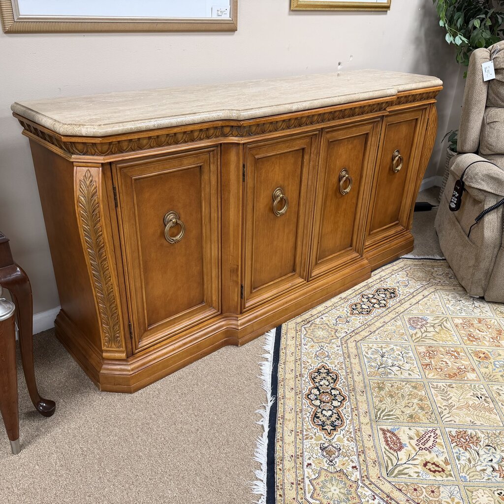 Marble Top Wood Buffet/Sideboard