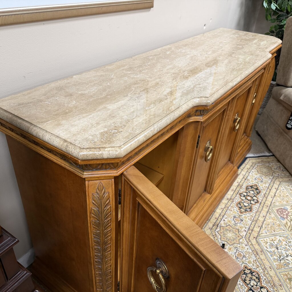 Marble Top Wood Buffet/Sideboard