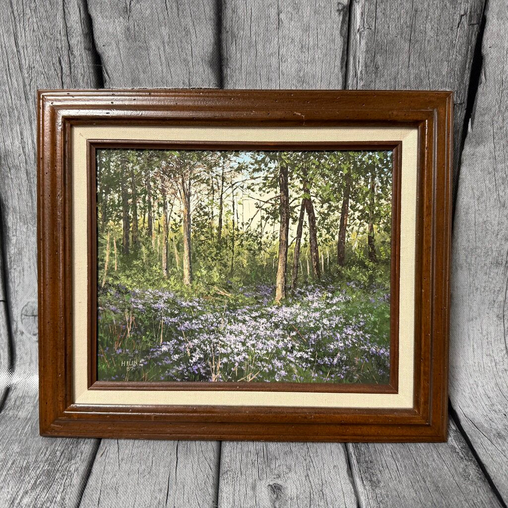 Forest w/Purple Flowers Oil Painting