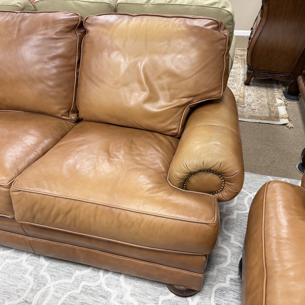 Leather Loveseat (some sun damage)