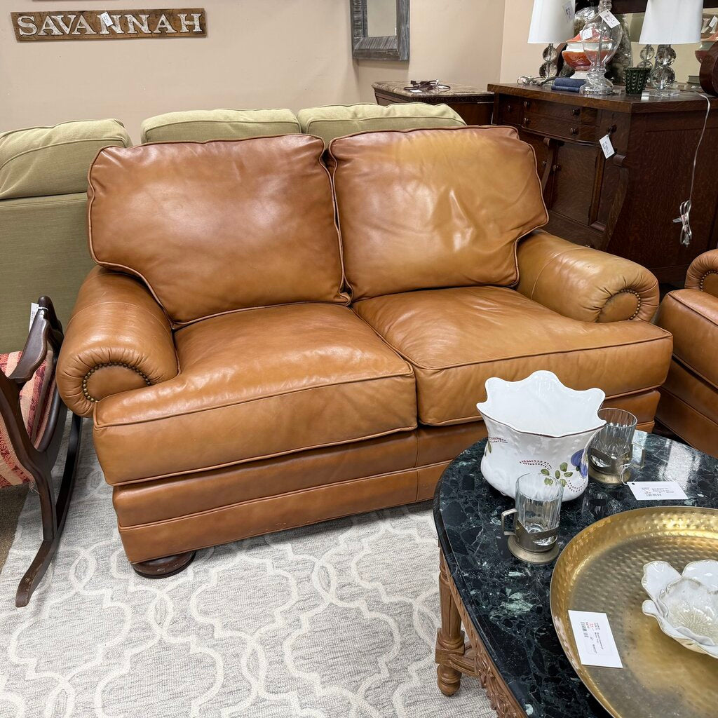Leather Loveseat (some sun damage)