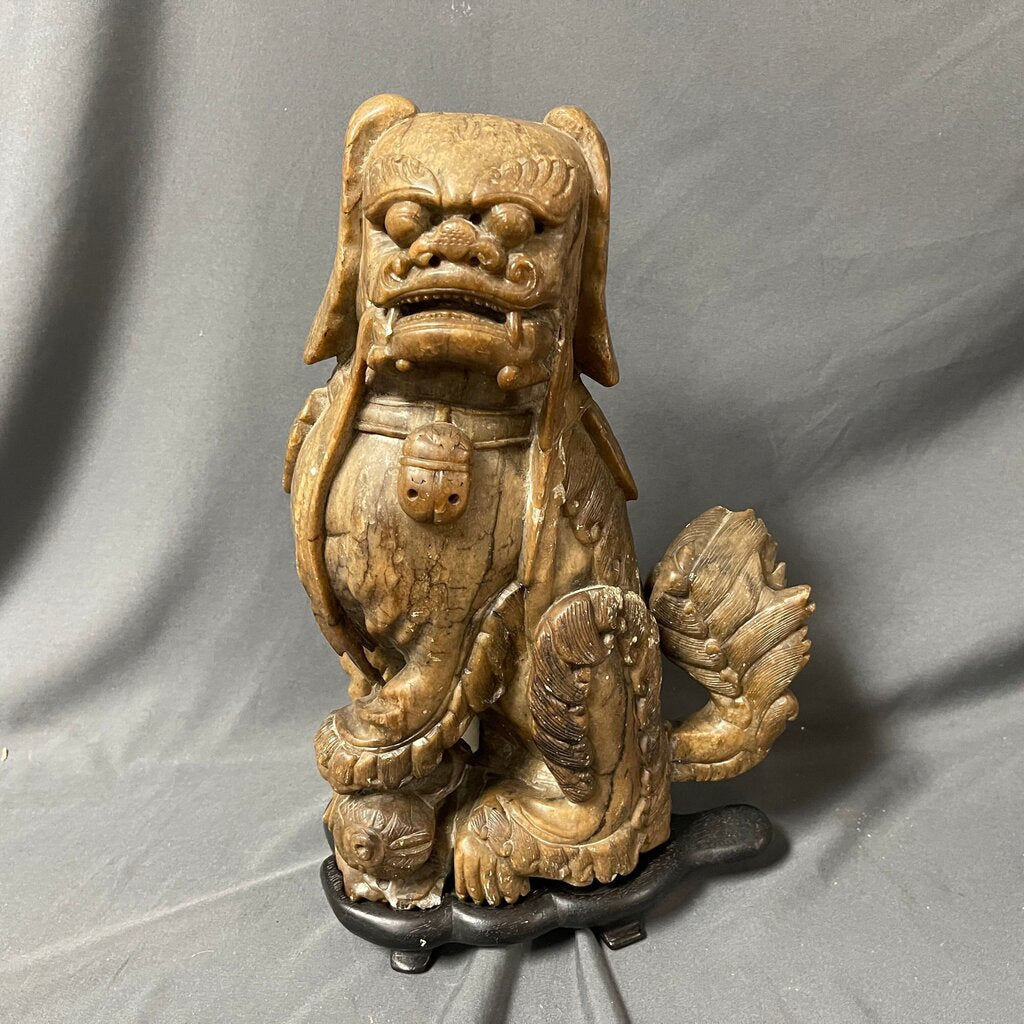 Antique Chinese Jade Foo Dog Statue